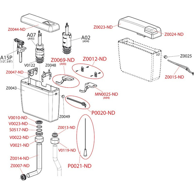 Колпачок слива ALCAPLAST V0119-ND Ø35